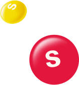 Red and yellow skittle